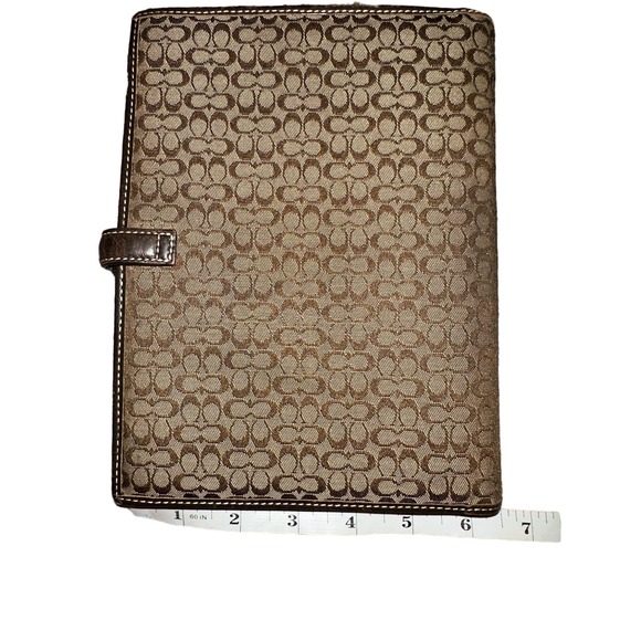 COACH TAN/BROWN CC MONOGRAM CANVAS LEATHER DAY PLANNER ORGANIZER - Picture 7 of 8